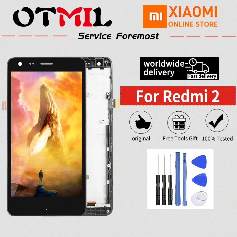 

Original For XIAOMI Redmi 2 OTMIL LCD Display Touch Screen with Frame Digitizer For Xiaomi Redmi2 Display Replacement Parts 4.7