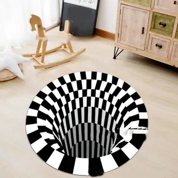 

Home Bedroom Floor Mat 3D Vortex Illusion Rug Swirl Print Optical Areas Carpet Floor Pad Non-slip Doormat Mats For Home Rug Sofa