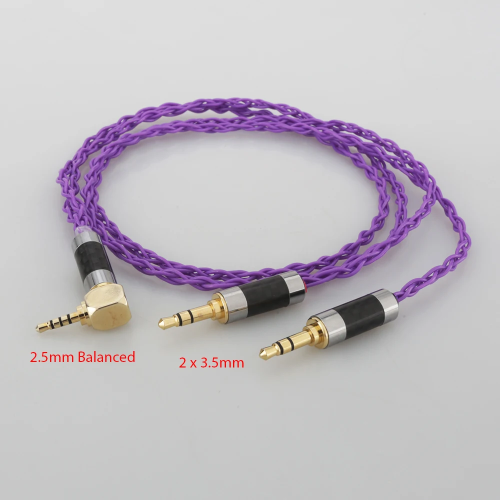 Audiocrast 7N Silver Plated Replacement Headphones Cable Audio Upgrade Cable right angle 2 5mm TRRS to 3 5MM stereo