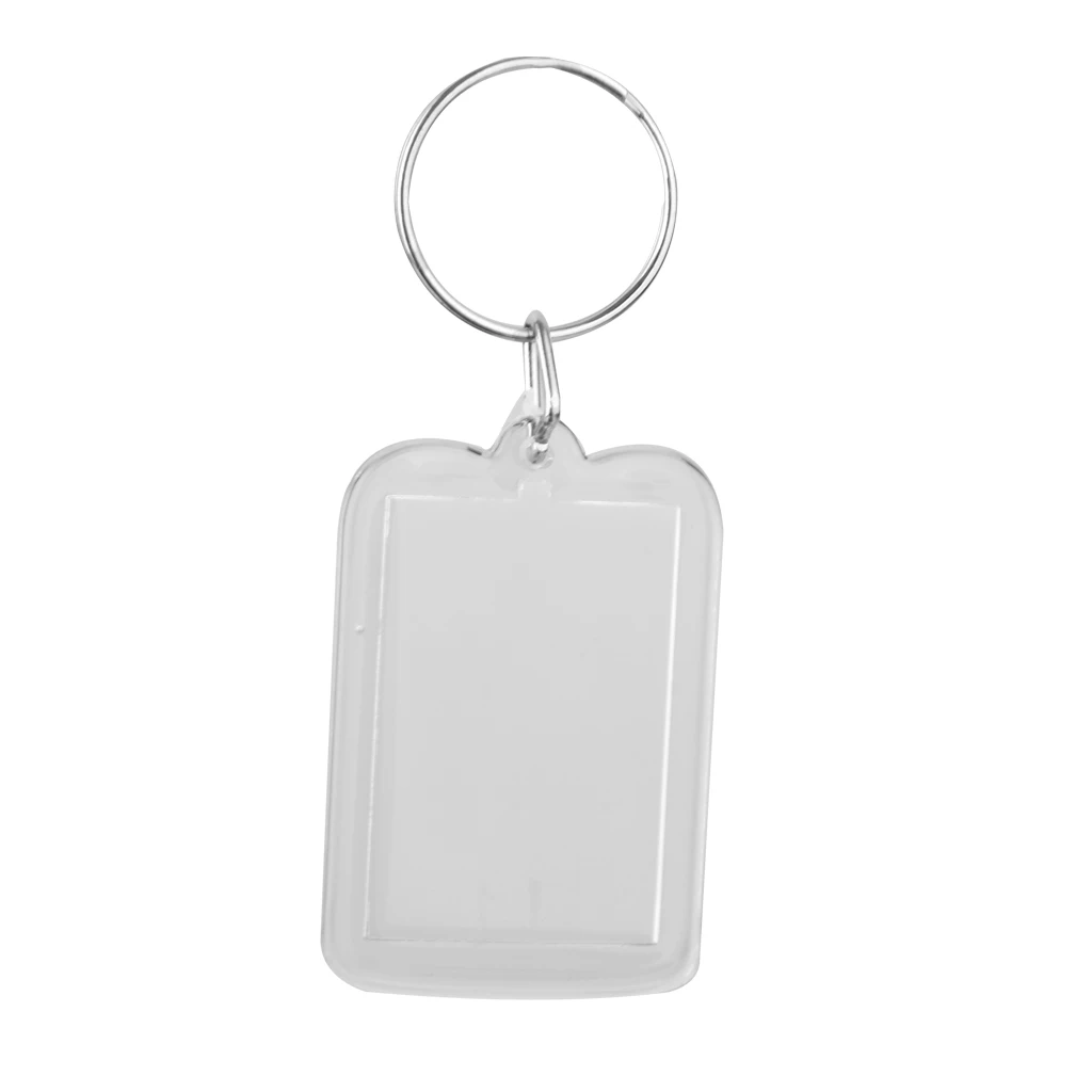 Lot Of 20 Acrylic Blank Keyrings Photo Insert Keychain Picture Frame