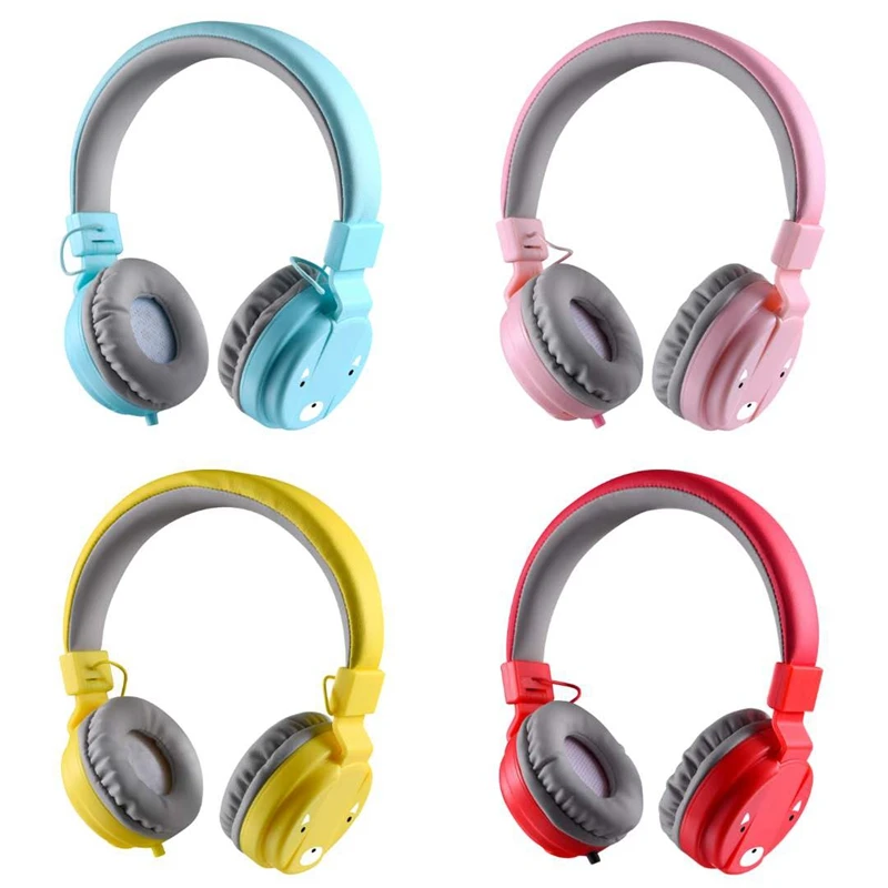 Children Headphone Foldable Child Earphone Headset Wire Control Wired Phone Boy Girl Headset With Microphone Kid Headset Red 