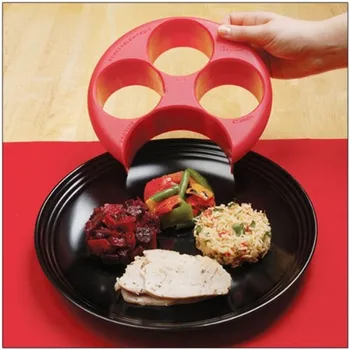 

New Healthy Red Meal Measure Perfect Portion Weight Control Plate Diet Slimming Naturalize Manage Control Plate PC889543