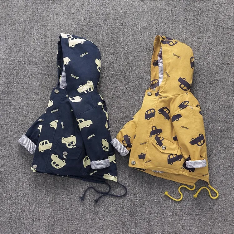 

Kids' Overcoat Winter 2019 New Style BOY'S Korean-style Cartoon Car Thick Quilted Cotton Coat Children Warm Jacket