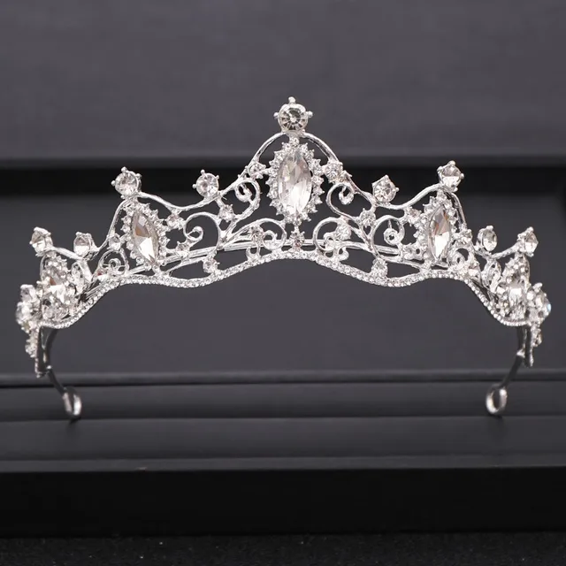Wedding Crown Hair Jewelry Bridal  Hair Accessories Women Baroque Crown Rhinestones Crystal Tiaras Bride QueenParty Crowns Gift Silver