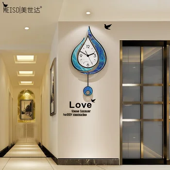 

MEISD Modern Design Wall Clocks Creative Quartz Silent Watch Pendulum Wall Sticker Home Decor Living Room Horloge Free Shipping