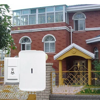 

Home Doorbell Wall Mount Wireless Door Bell 20 Melody Battery Powered 1 To 2 ABS Outdoor Transmitter Indoor Receiver