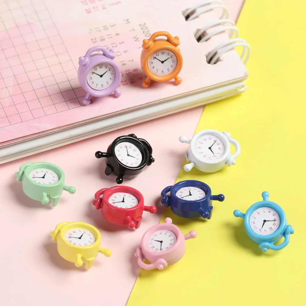 Metal Alarm Clock for 1 12 Scale Dollhouse Decoration