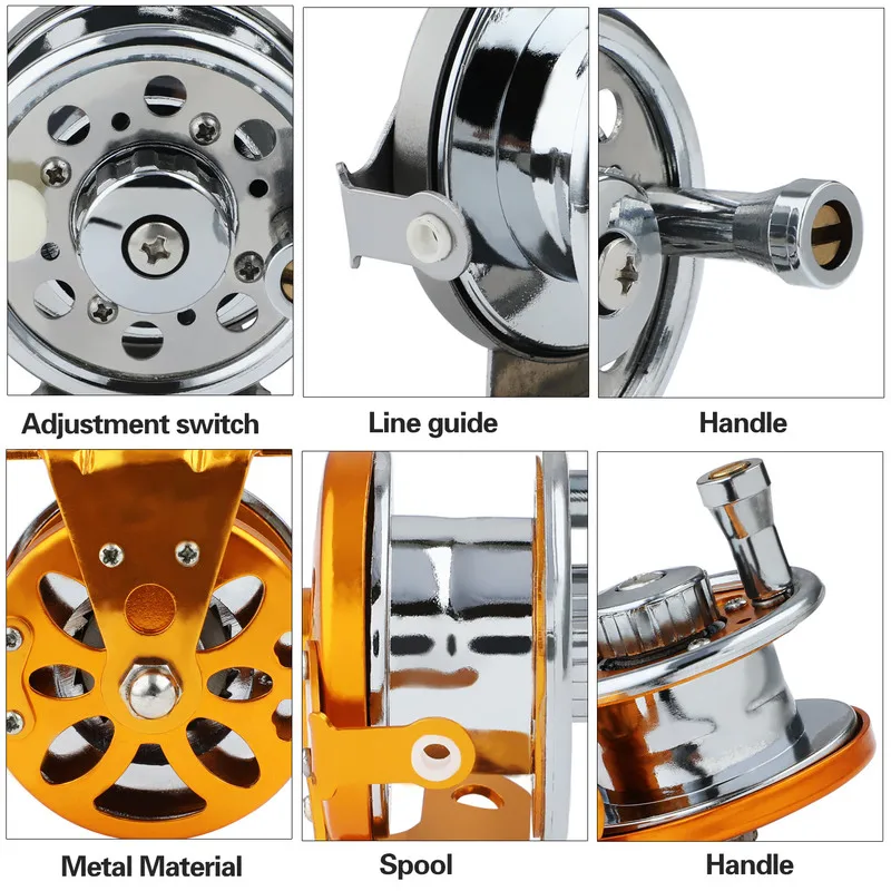 Sougayilang портативная катушка для подледной рыбалки, сверхлегкая металлическая Рыболовная катушка для плота, ледяная спиннинговая туристическая лодка, рыболовные снасти
