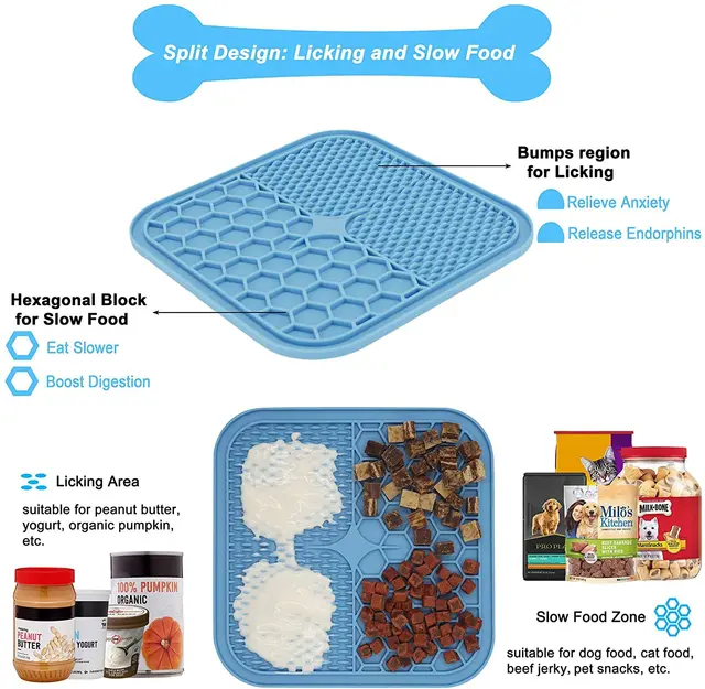 Pet Dogs Cats Lick Pad Slower Feeder Mat New Pet Dog Feeding Food Bowl Feeding Lick Pad Dog Slow Feeders Treat Dispensing Tools 2