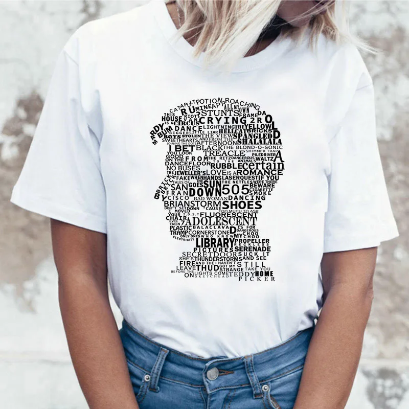 Harajuku футболка femme camiseta mujer Arctic Monkeys белая женская футболка летние топы с коротким рукавом и круглым вырезом Женская футболка