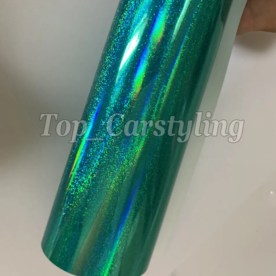 760 Green HOLOGRAPHIC rainbow color flow vinyl hologram laser carr wrap sticker foil (1)