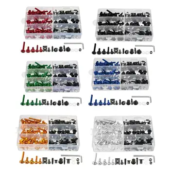

1Box (223pcs) Motorcycle Screw Set Fairing/body Tool Kit Modified Anodizing Car Color Clip Screws Bolt Fastener