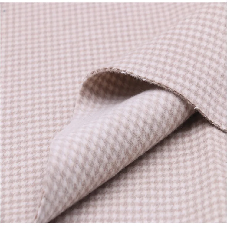 Новое двустороннее маленькое клетчатое шерстяное пальто в мелкую ломаную клетку, шерстяная ткань для одежды на осень и зиму