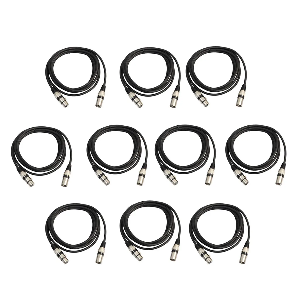 10x High Quality Dmx Stage Light Cables XLR Patch Cable Microphone Lead for Headphone Amplifiers, Stage Lights