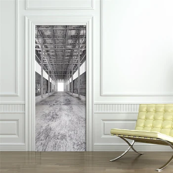 

Creative Industrial Wind Cement Frame Door Sticker Mural PVC Self-adhesive 3D For Living Room Bedroom Door Decor 3D Decal Poster
