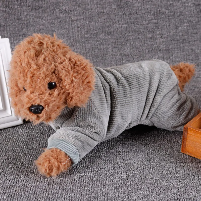 Pet Повседневная одежда, Домашняя одежда Зимняя одежда с 4 брюки с широкими штанинами твердая цветная Пижама теплая одежда для собак фланелевой комбинезон Теплый Собака Щенок пальто