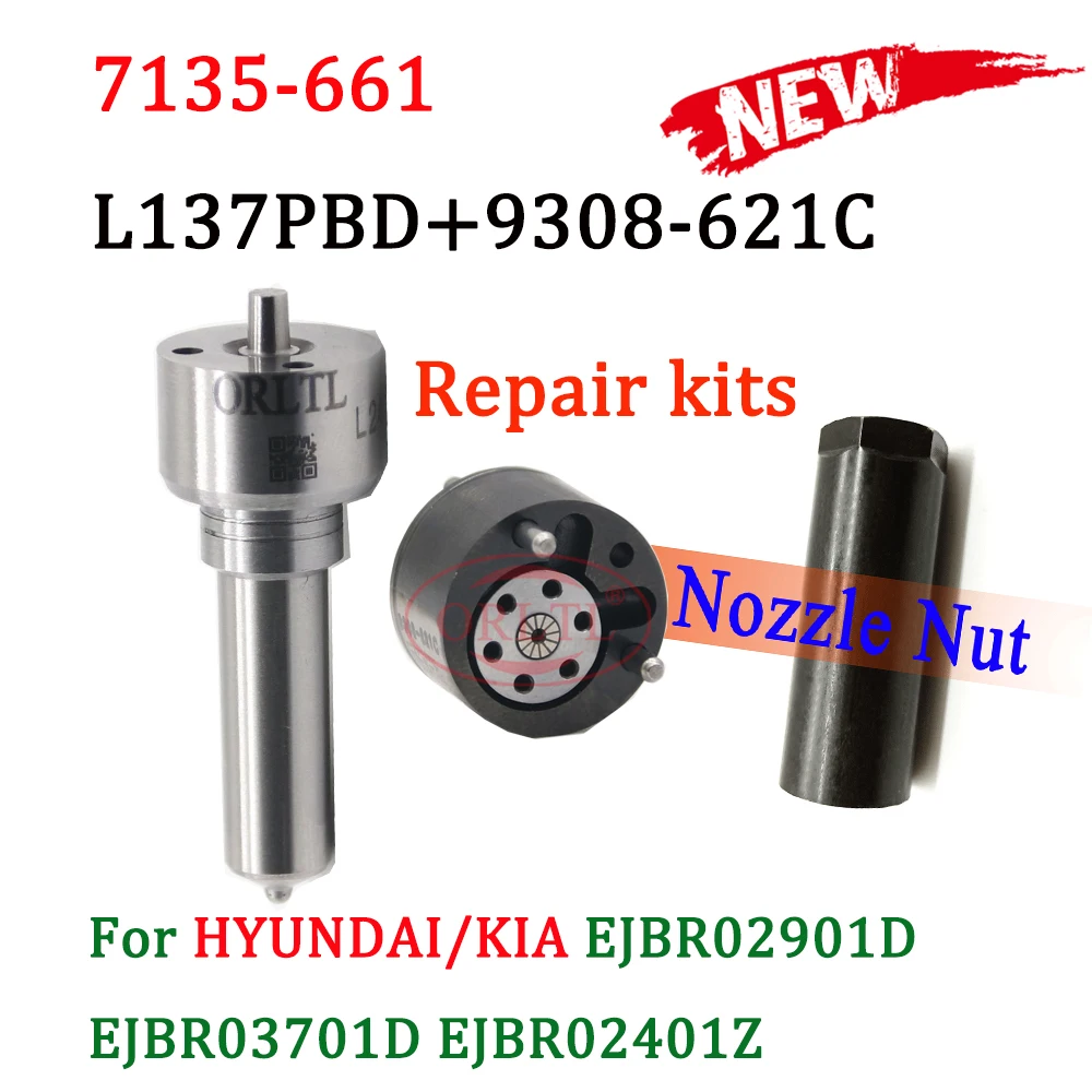 

L137PRD nozzle 9308-621C Common Rail Repair Kits 7135-661 Diesel Fuel Valve For HYUNDAI KIA 33801 4X810 EJBR03701D EJBR02401Z