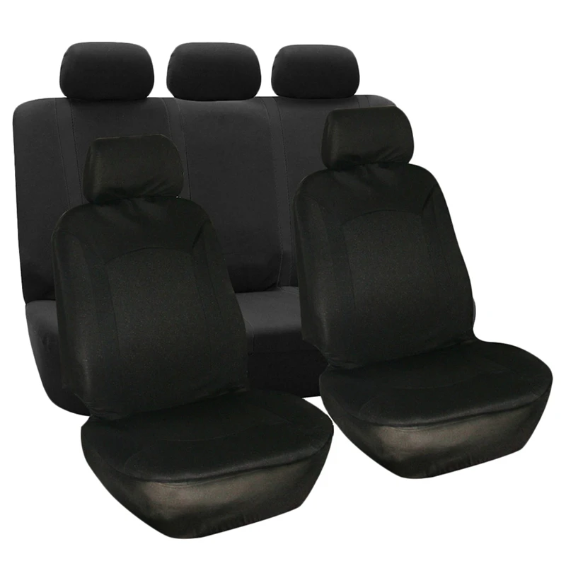 Универсальный 10 шт./компл. моющийся чехол для сиденья автомобиля протектор с крышкой рулевого колеса черный