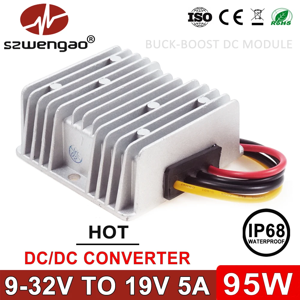 Szwengao DC 9-32V 12V 24V to 19V 5A понижающий преобразователь питания повышающий стабилизатор