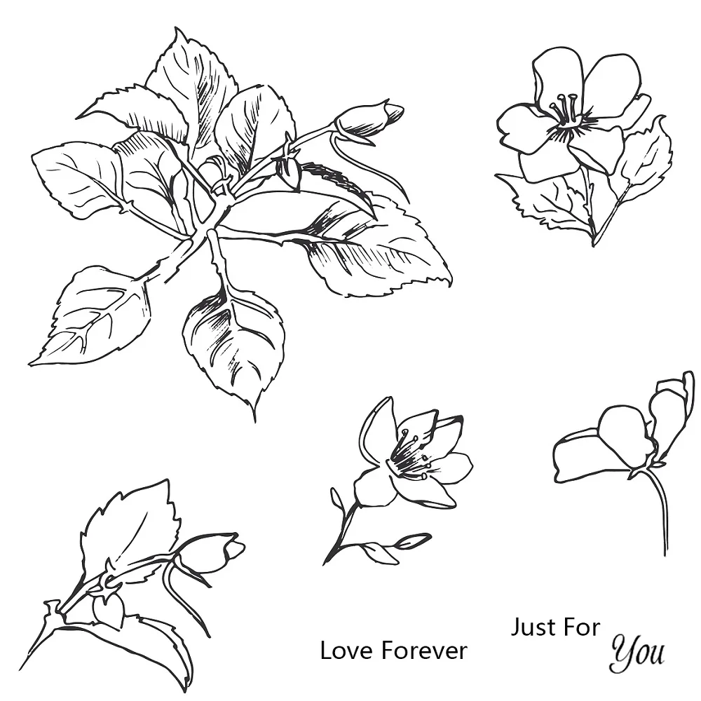 

AZSG Flower Bud Leaves Stem Clear Stamps For DIY Scrapbooking Decorative Card making Crafts Fun Decoration Supplies 13*13cm