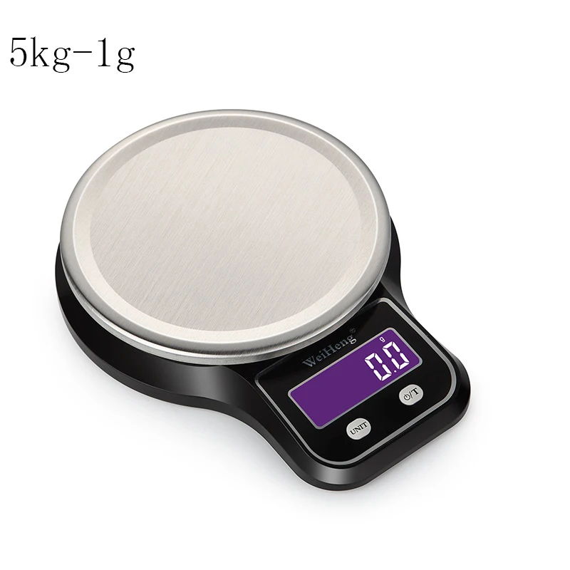 Цифровые кухонные весы 5 кг/1 г 3 кг/0,1 г ЖК-электронные весы для еды 3 вида прецизионных многофункциональных весов с чашей - Цвет: 5kg without bowl