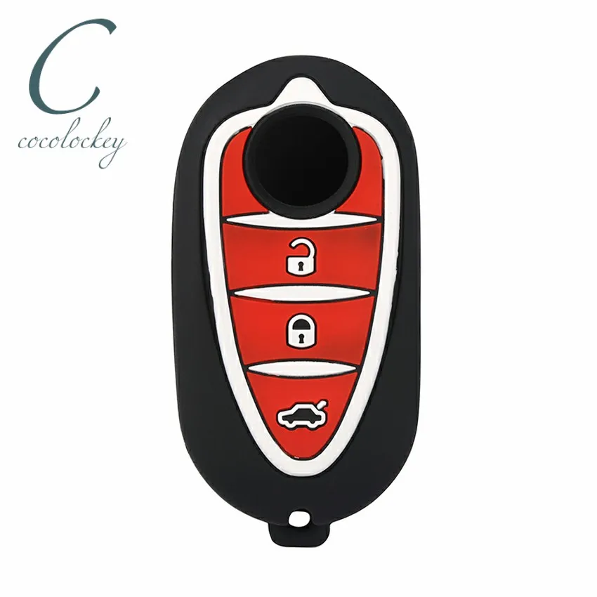 Cocolockey-funda de silicona para llave del coche, 3 botones, para Alfa Romeo 4C Mito Giulietta 159 GTO GTA