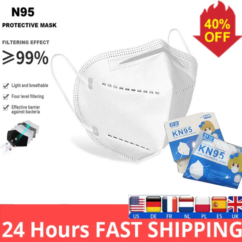 

5/10/30PCS children Mask KN95 mask Anti fog Resuable for kid N95 Mask 95% Filtration unisex in stock feature as FFP3 FFP2 KF94