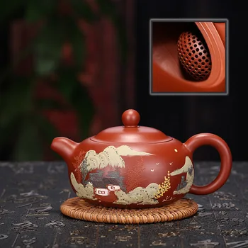 

Teapot Raw Ore Bright Red Robe Kung Fu Tea Have Manual Coloured Drawing Or Pattern Jade Milk Teapot Wholesale Mixed Batch