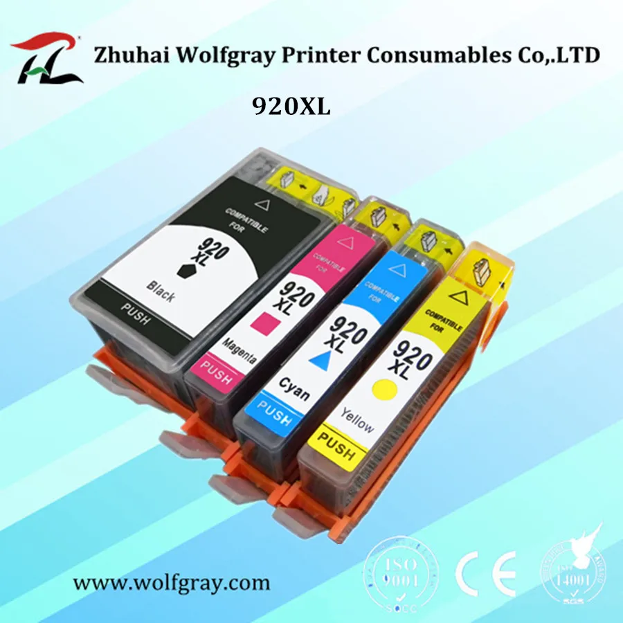 1 SET 4 шт 920 совместимый чернильный картридж для hp 920XL для hp 920 Officejet 6000 6500 6500A 7000 7500 7500A принтер с чипом - Цвет: 1 SET