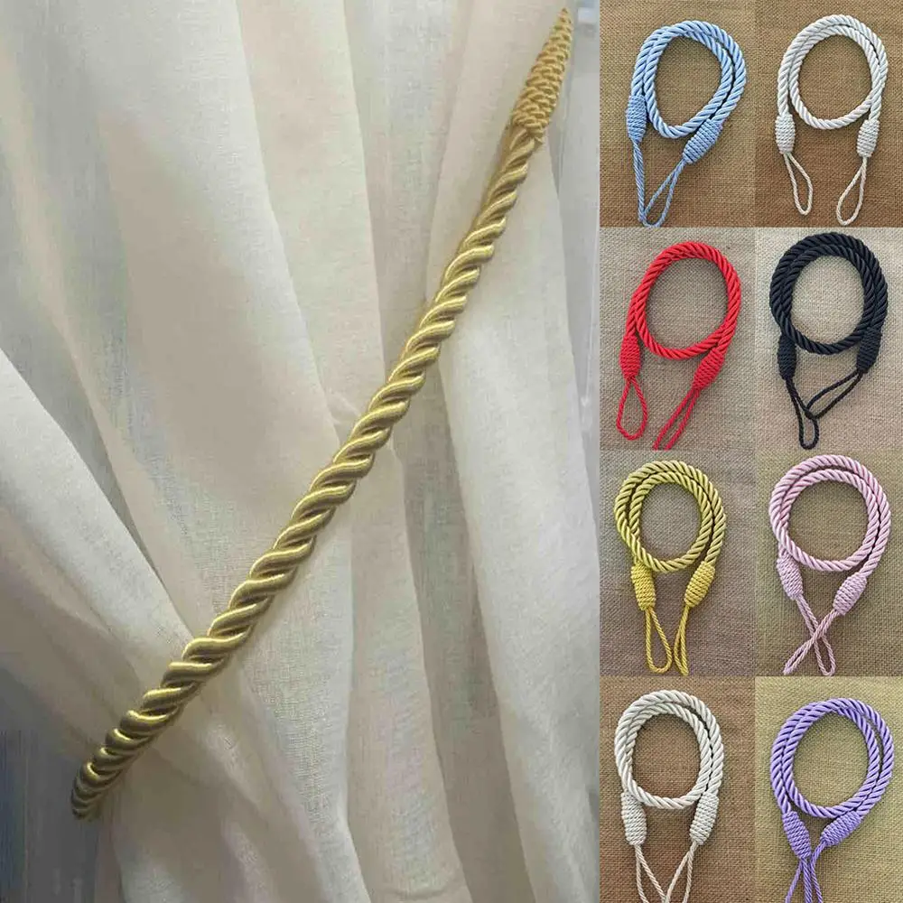 2PCS Curtain Tiebacks Window Drapery Ropes Holdbacks Home Holder Decorative Accessories Buckles Tie Rope Weaving | Дом и сад