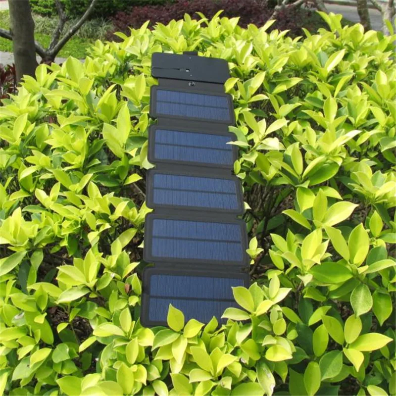 Lerranc портативное складное 10 Вт солнечное зарядное устройство для панелей 5 в 2.1A USB выход солнечные батареи для мобильных телефонов на открытом воздухе