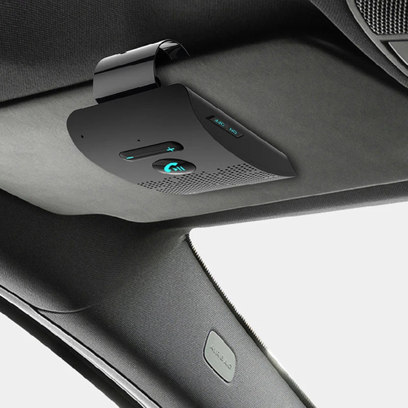 Wireless Car Bluetooth 5.0 Voice Broadcast Sun Visor Speaker Receiver Phone Navigation Bluetooth Handsfree Device Car Kit