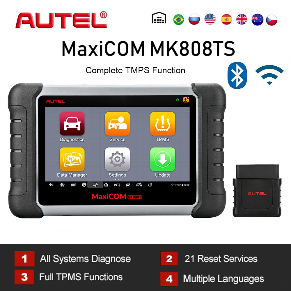 Autel MaxiCOM MK808TS MK808BT OBD2 сканер инструмент для диагностического сканирования