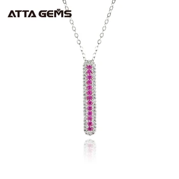 

Ruby Sterling Silver Pendant Women Birthday Party S925 Jewelry Created Small Round Ruby Lovely Causal Style Fashion Jewerly Gift