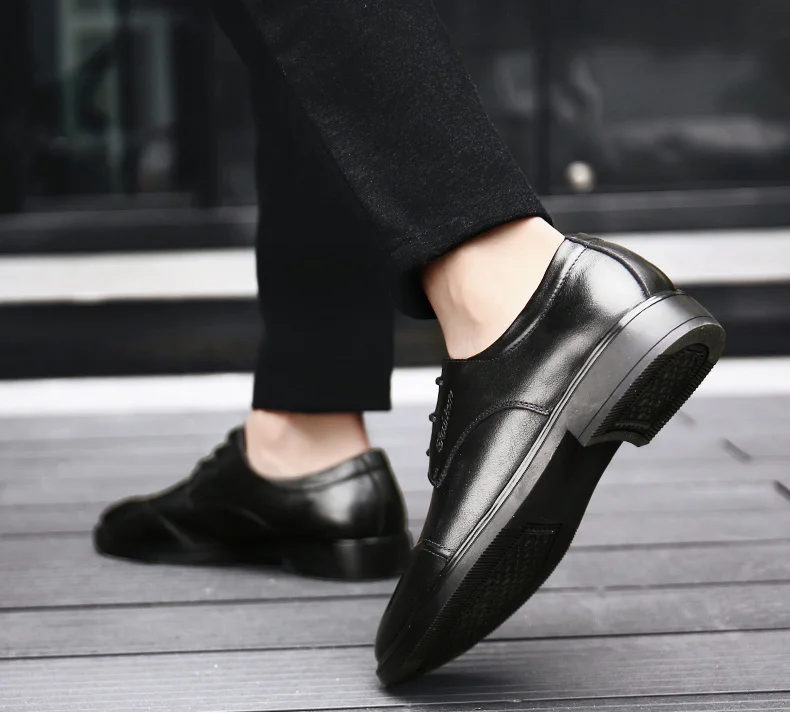 BIMUDUIYU Мужская обувь ручной работы Мужские модельные туфли из натуральной кожи на шнуровке, официальная обувь с острым носком обувь для офиса классические черные туфли