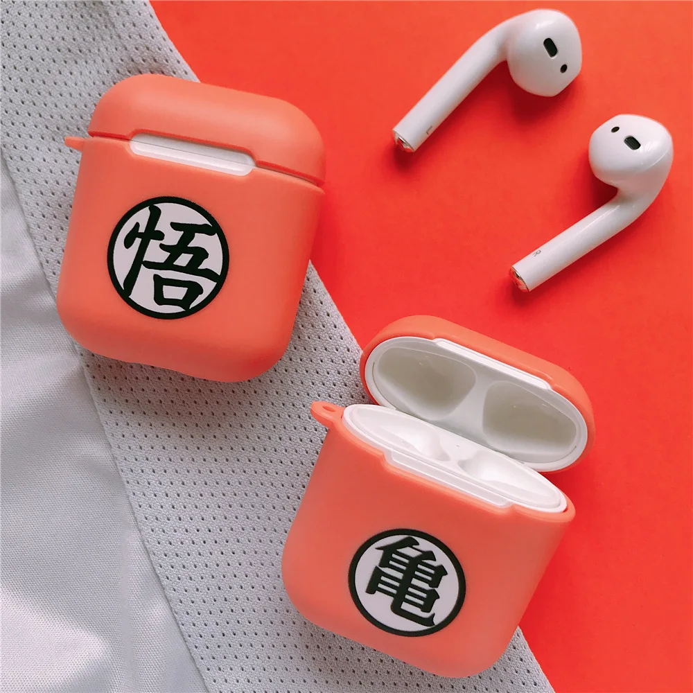 Горячая Япония аниме Dragon Ball Goku чехол для наушников для Apple AirPods 2 1 оранжевый мягкий силиконовый беспроводной Bluetooth аксессуары