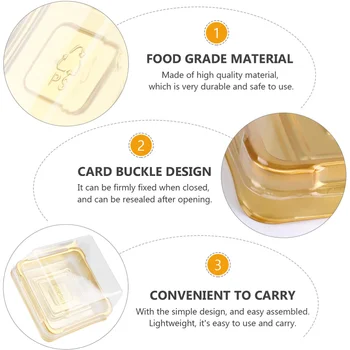 

1 Set 100Pcs Plastic 50g Square Egg-Yolk Puff Packing Box Moon Cake Box