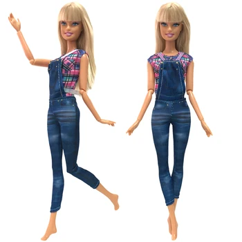 

NK 1 Set Doll Clothing Casual Worker Pants Suit Handmade Dress Party Costume For Barbie Doll Fashion Toy Children Girl Gift 51AB