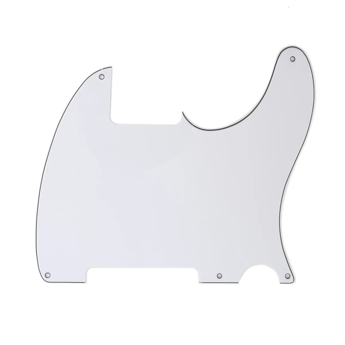 Musiclily 5 отверстий Tele Pickguard пустой для Fender США/мексиканский Telecaster Esquire гитары, 3Ply белый