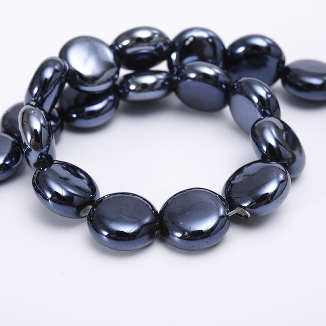 Oblate Ceramics Beads Solid Smooth Loose Spacer Beads for Jewelry Making DIY Bracelet Necklace Earrings Accessories