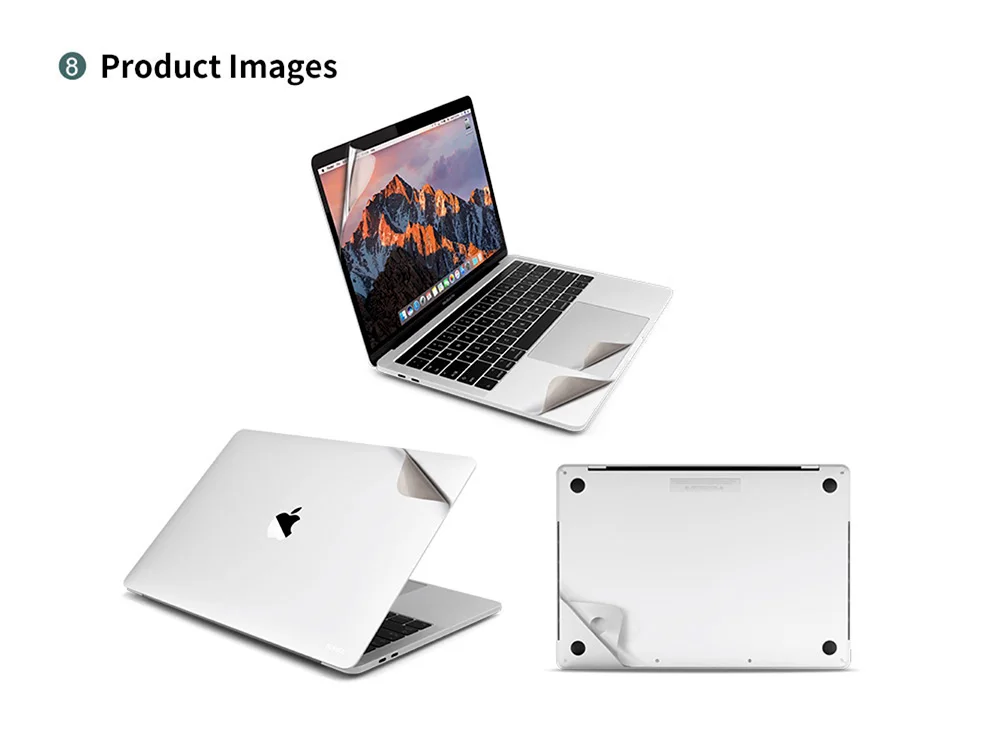 JCPAL MacGuard полная защитная пленка Набор для MacBook Pro 1" с сенсорной панелью 5в1 кожа полное тело Высокое качество протектор