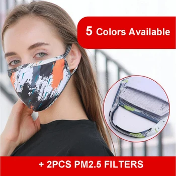 

Cool Mouth Mask Camouflage Color Anti Dust Face Mask Sunscreen Protective Breathable Reusable Masks with PM2.5 Filters Men Women