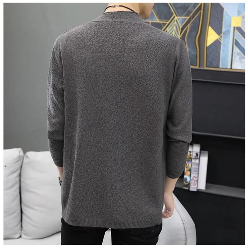 Мужской тонкий свитер куртка мужской плотый Вязаный Кардиган Slim Fit уличная одежда Повседневный мягкий и удобный вязаный свитер M-3XL