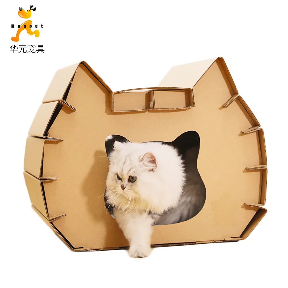 

Corrugated Paper Cat Nest Cat Head-Cat Teaser Toy Cat Scratching Board Cat House Cat Claws Grinding Toy