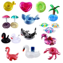 Фламинго надувной подстаканник плавательный бассейн поплавок игрушки вечерние украшения плавающие животные фрукты серии напиток подстаканник