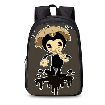 

2020 Hot 16 Inch Bendy and The Ink Machine Backpack Set for Children Pop Cartoon Printing School Bags Boys Girls Daily Bookbag