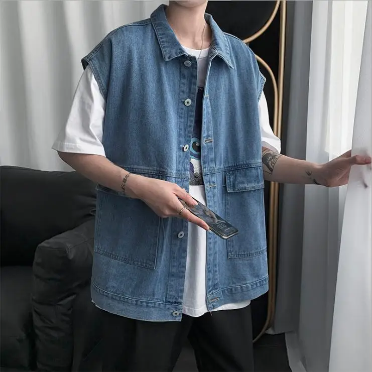Loose Waistcoat Vest Jean Jacket Coat 