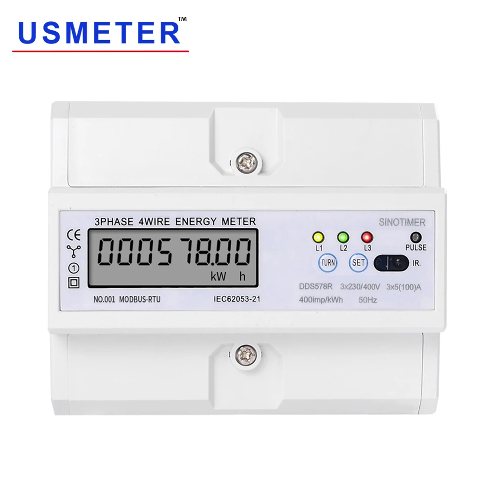 DDS578R 380V 3 Phase Wattmeter Power Consumption Meter Modbus Energy