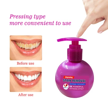 

Fruit Scent Whitening Toothpaste Hand Press Type Teeth Cleaning Hygiene Stain Removal Baking Soda Oral Care