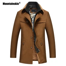 Mountainskin, мужское шерстяное пальто, зима-осень, шерстяные куртки, ветровка, толстое теплое пальто с отворотом, повседневная мужская брендовая одежда SA858